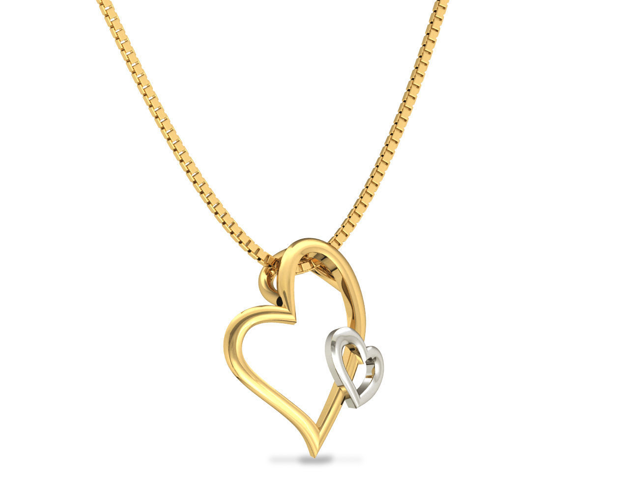 Heart Shaped Rose Gold Pendant 3D print model_2