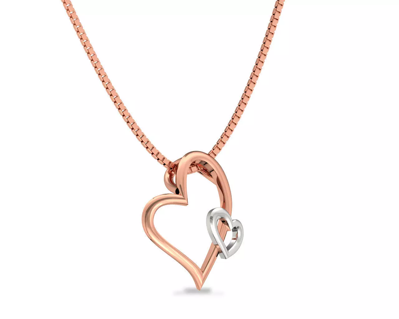 Heart Shaped Rose Gold Pendant 3D print model_0