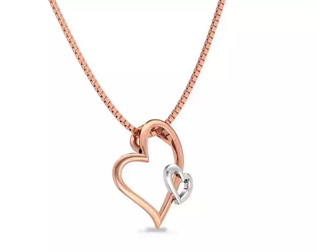 Heart Shaped Rose Gold Pendant 3D print model