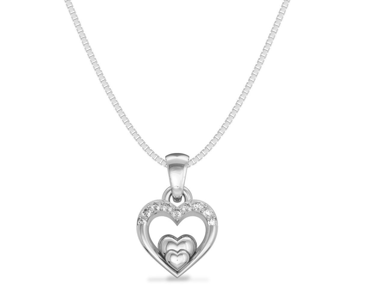 Heart Shaped Rose Gold Pendant With Diamonds 4 3D print model_11