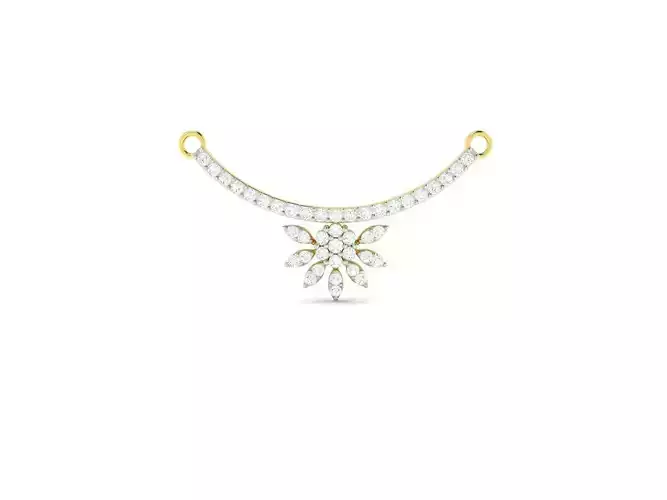 Floral Gold Necklace With Diamonds 4