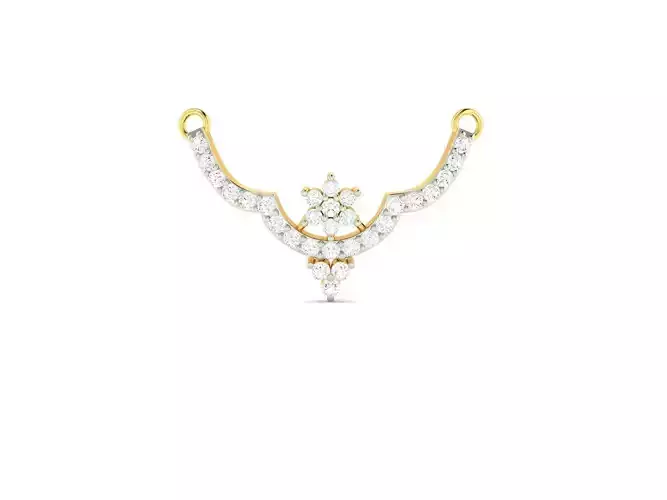 Floral Gold Necklace With Diamonds 5