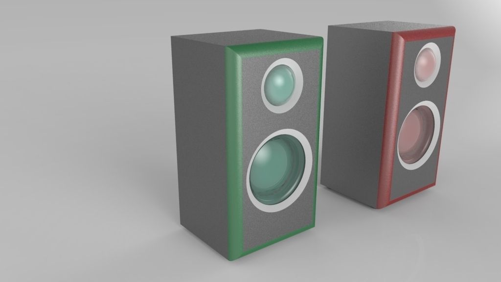 Desktop Speakers Series Free 3D model_1