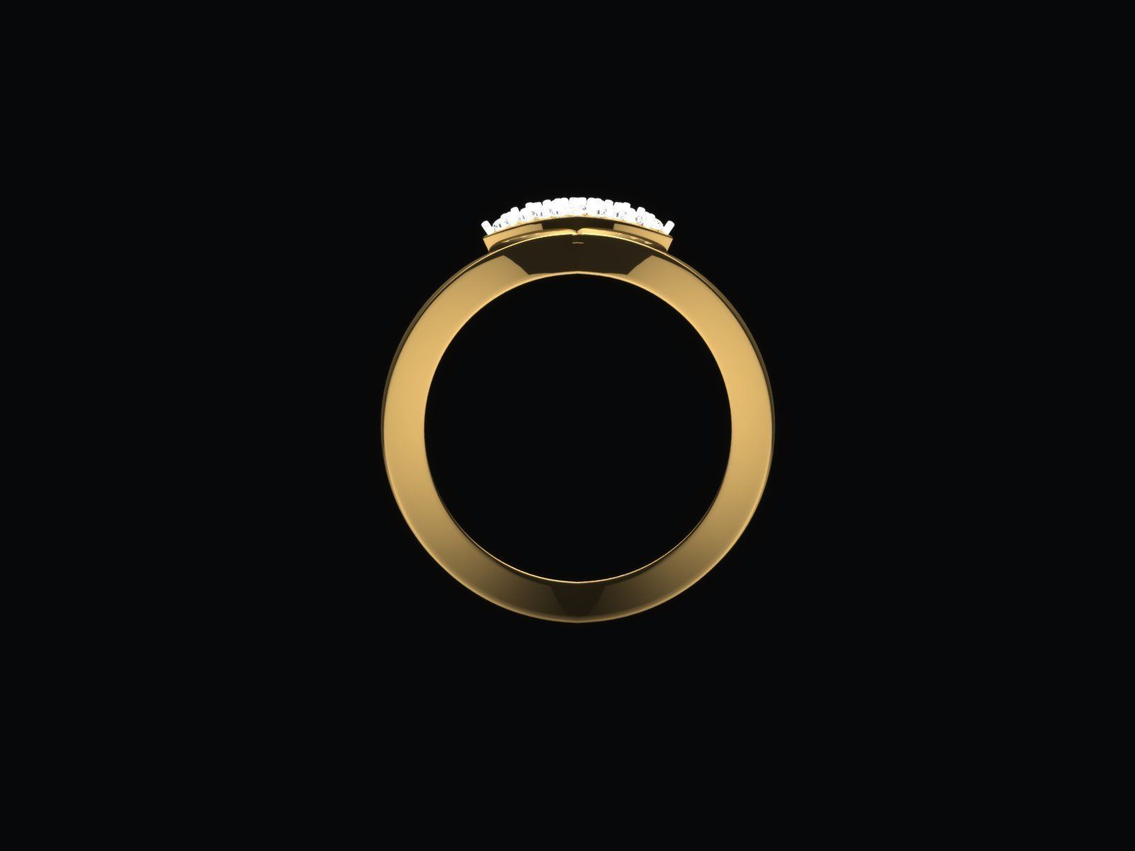 Gold Ring With Diamonds 13 3D print model_1
