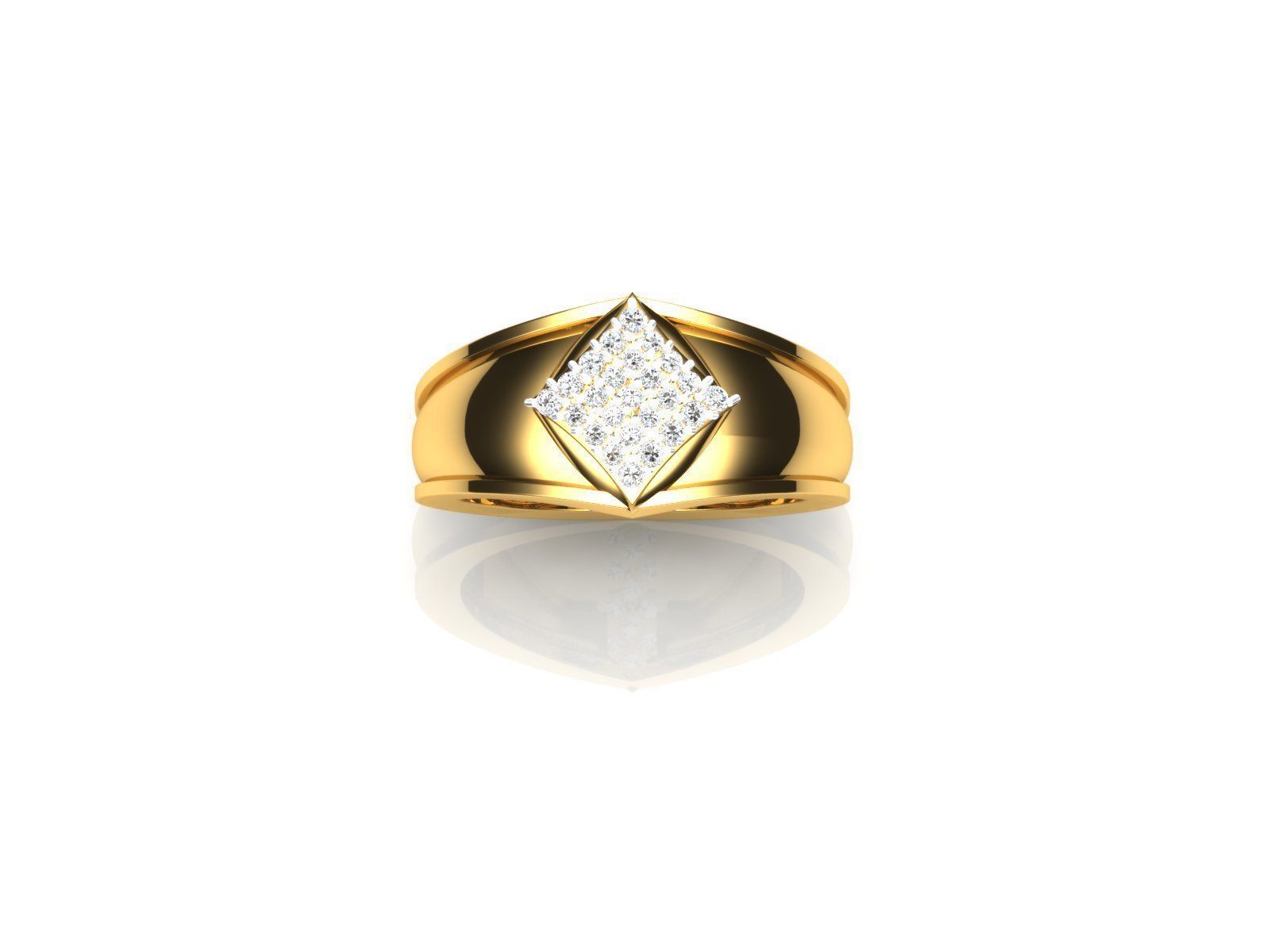 Gold Ring With Diamonds 13 3D print model_3