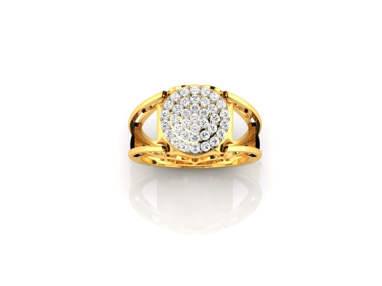 Round Gold Ring With Diamonds 3 3D print model_3