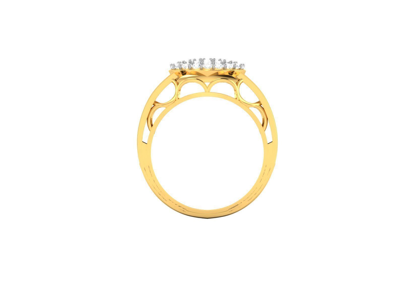 Round Gold Ring With Diamonds 3 3D print model_1