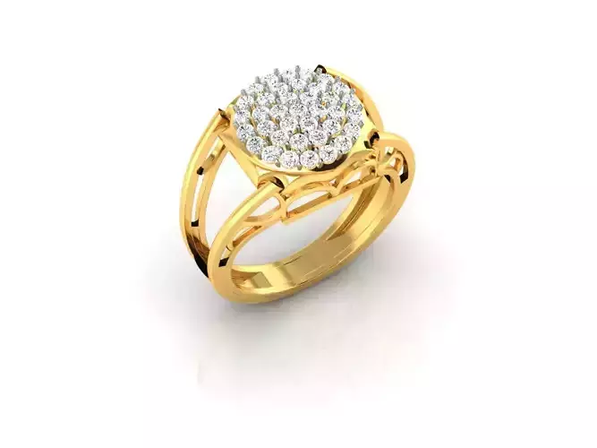 Round Gold Ring With Diamonds 3