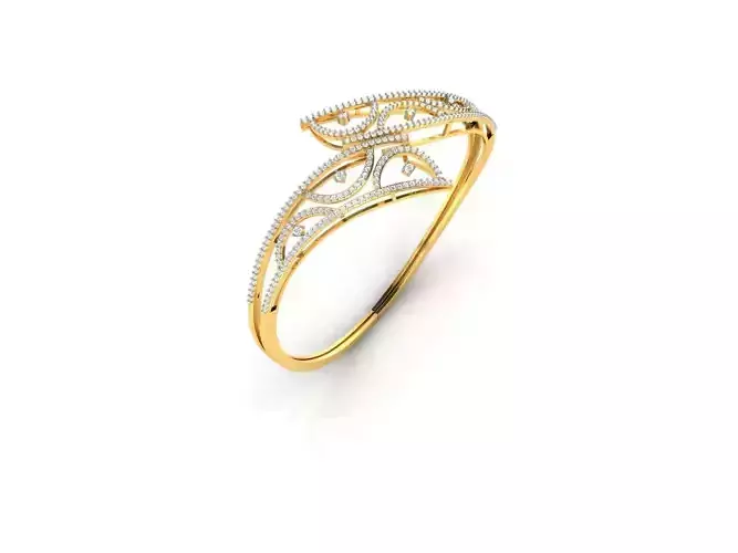 Spiral Gold Engagement Ring With Diamonds 1