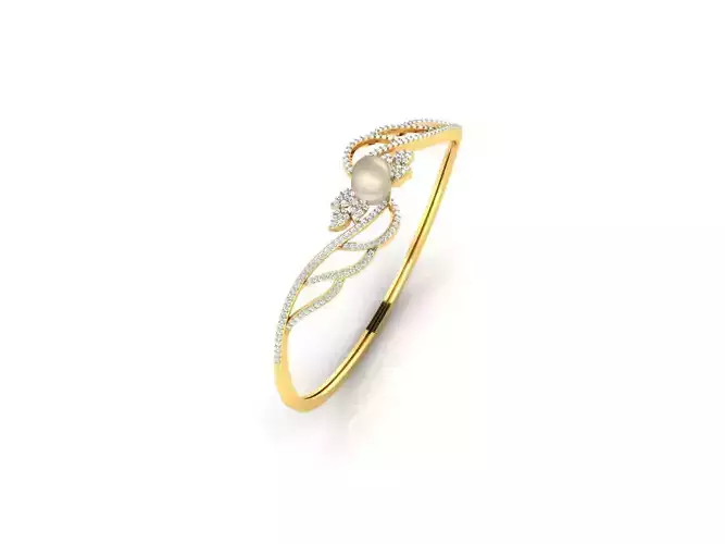 Thin Gold Engagement Ring With Pearl