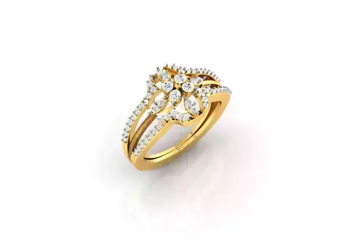 Gold Engagement Ring With Diamonds 74