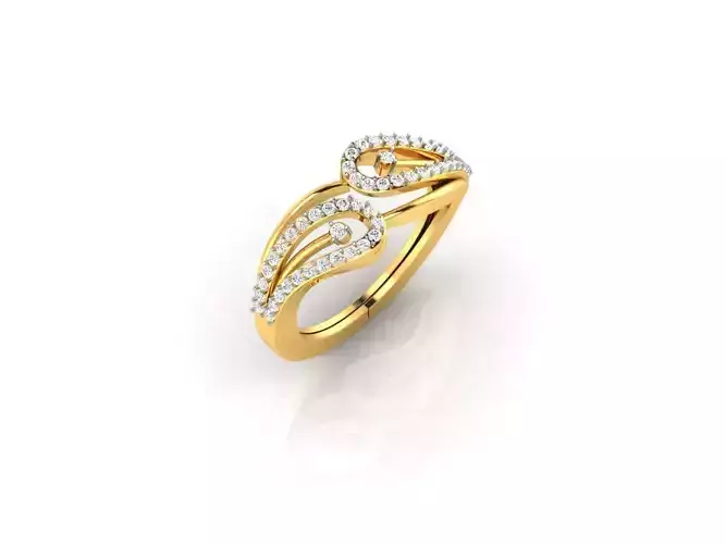 Swirl Gold Engagement Ring With Diamonds 5