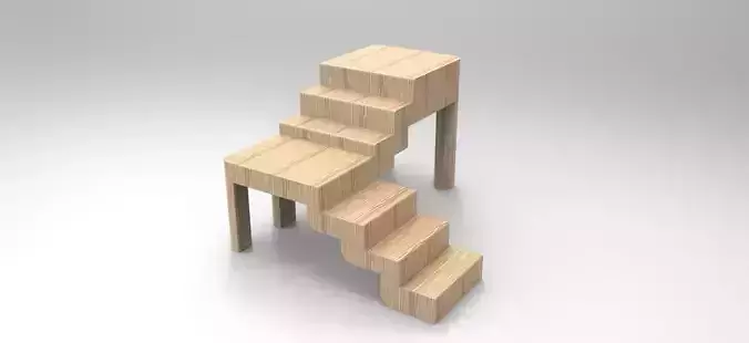 Ladder wooden table with stairs