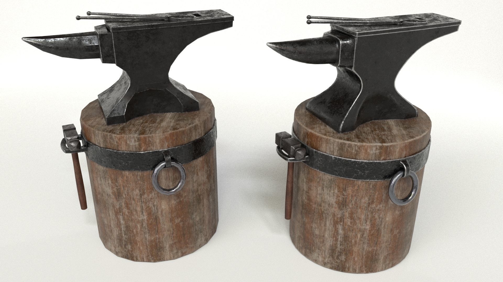 Blacksmith Set Low-poly 3D model_4