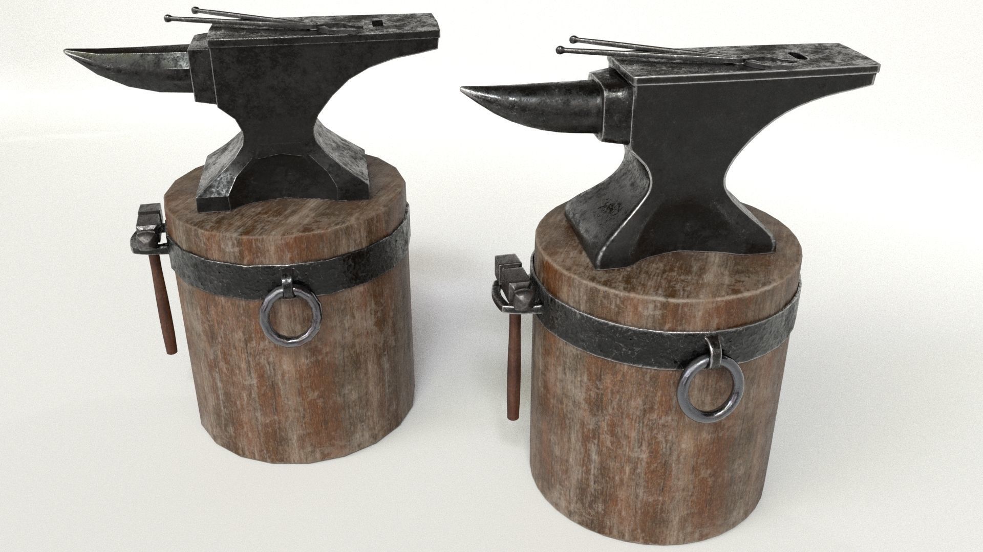 Blacksmith Set Low-poly 3D model_2