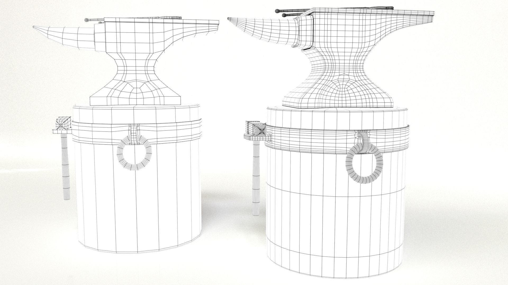 Blacksmith Set Low-poly 3D model_7