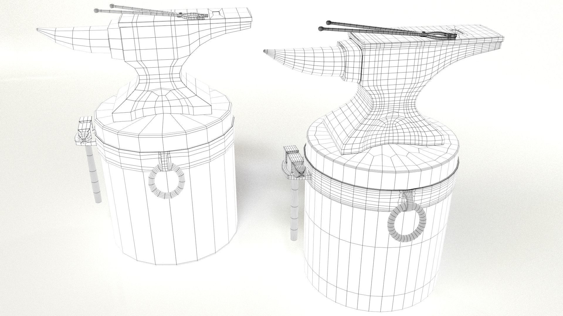 Blacksmith Set Low-poly 3D model_3