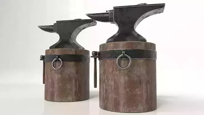 Blacksmith Set Low-poly 3D model