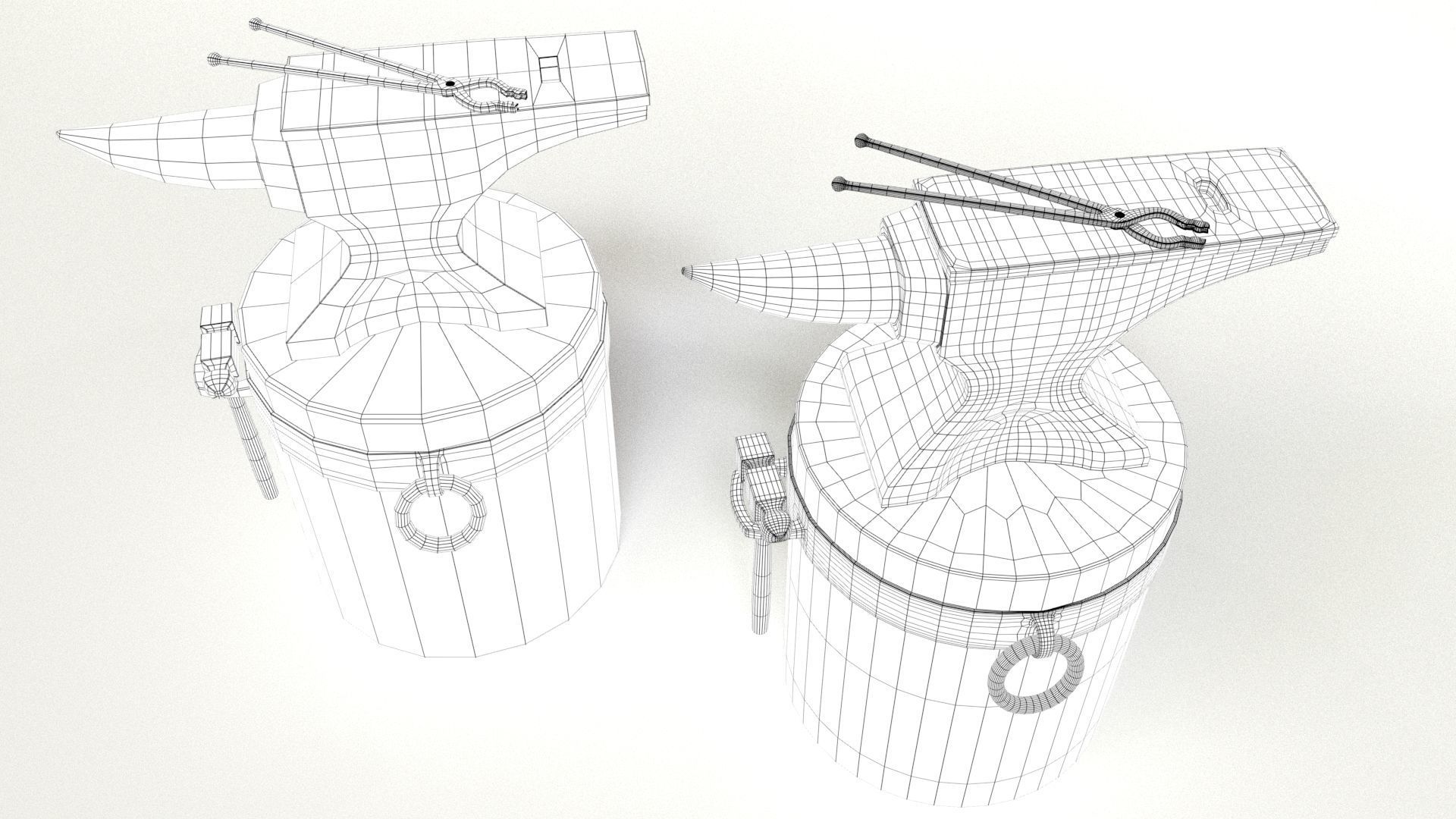 Blacksmith Set Low-poly 3D model_9