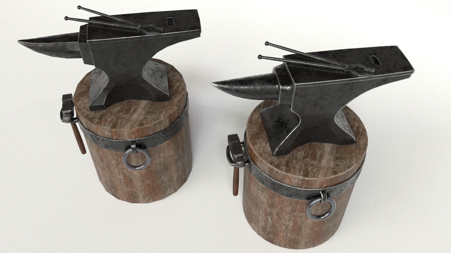 Blacksmith Set Low-poly 3D model_8