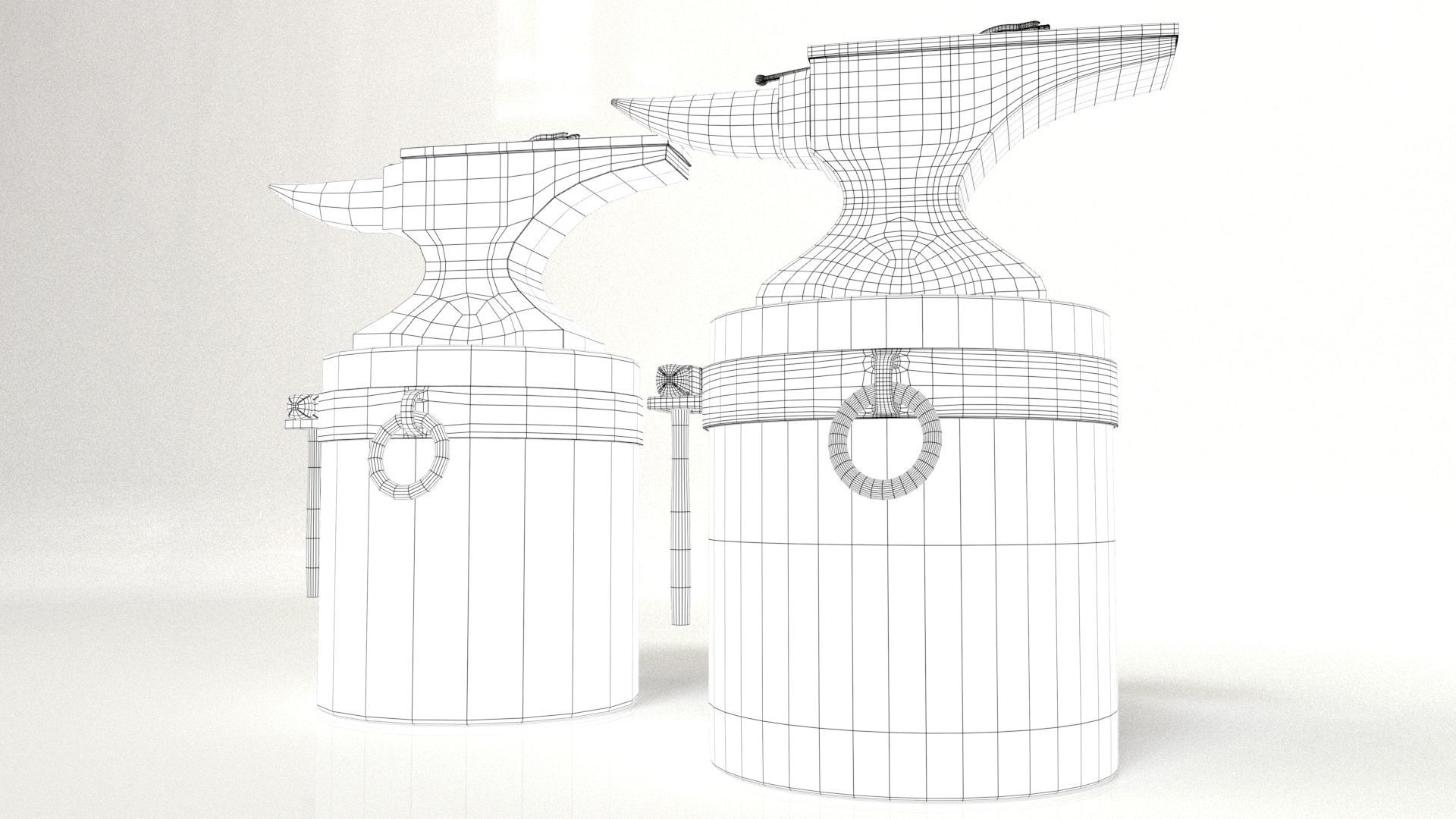 Blacksmith Set Low-poly 3D model_1