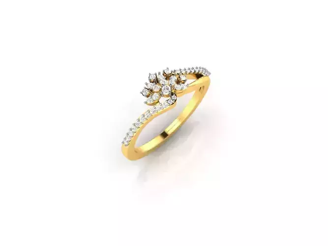 Swirl Gold Ring With Diamonds 11