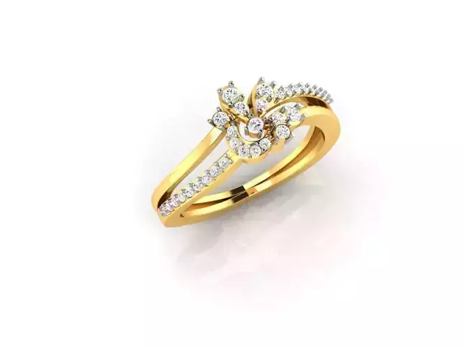 Swirl Gold Ring With Diamonds 12