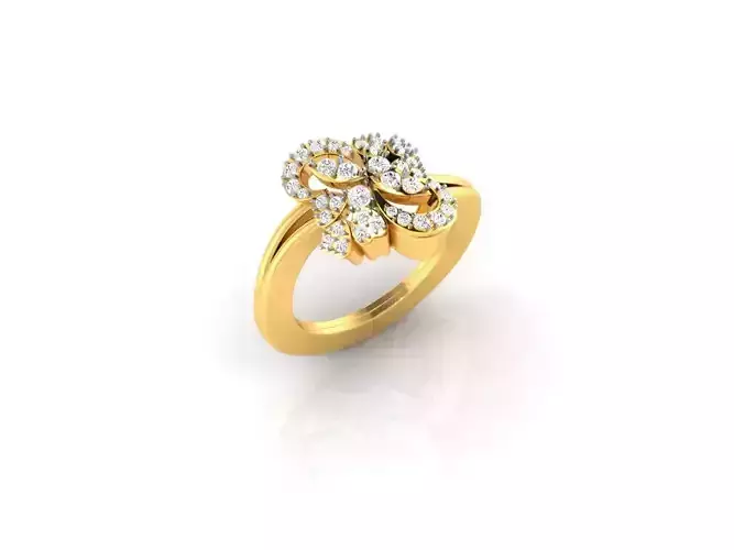 Swirl Gold Ring With Diamonds 13