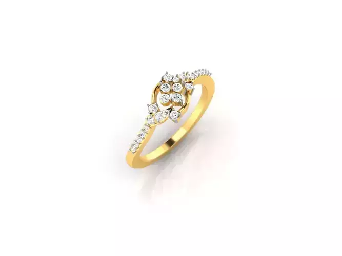 Gold Engagement Ring With Diamonds 75