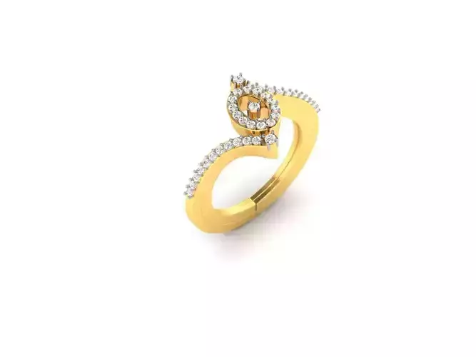Spiral Gold Ring With Diamonds 12