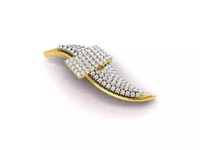 Cluster Gold Pendant With Diamonds 3D print model