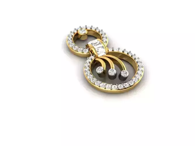 Round Shaped Gold Pendant With Diamonds 2