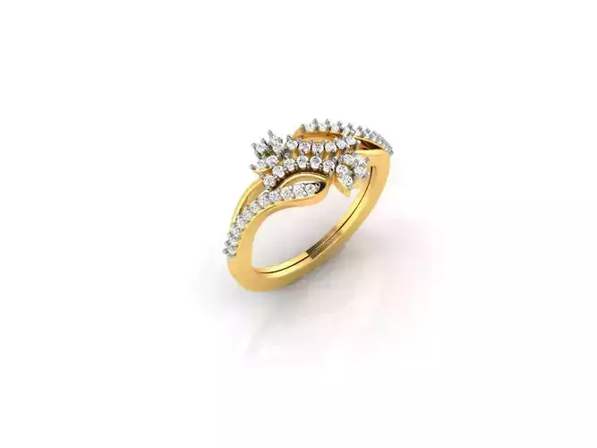 Swirl Gold Ring With Diamonds 15