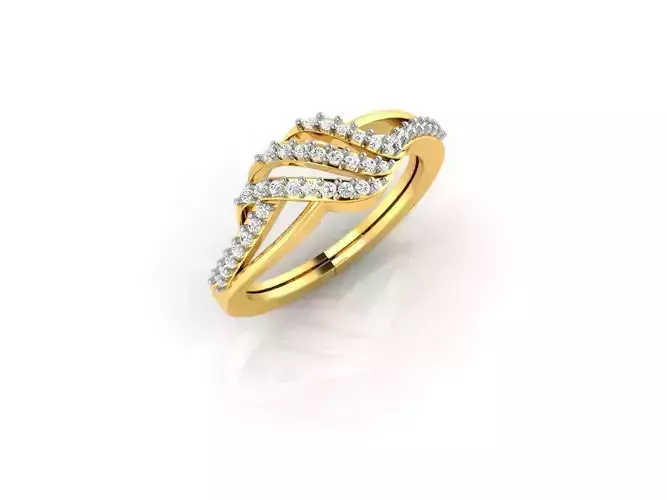 Swirl Gold Ring With Diamonds 18