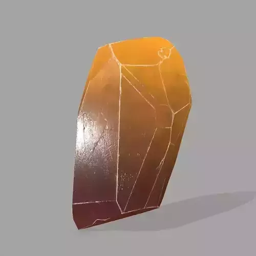 crystal piece of orange stone Low-poly 3D model