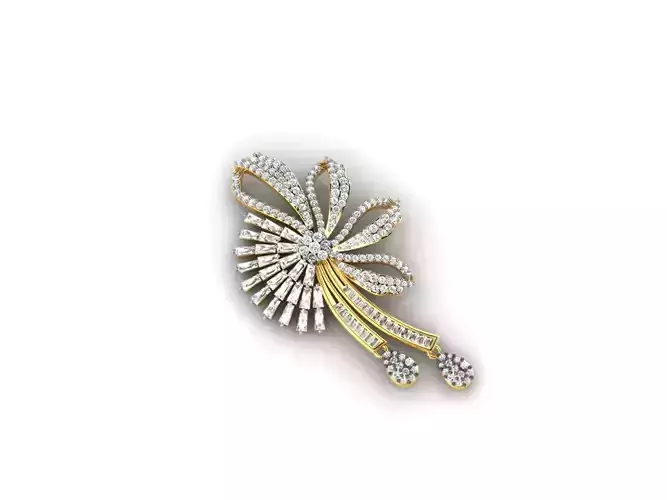 Floral Design Pendant With Diamonds 3