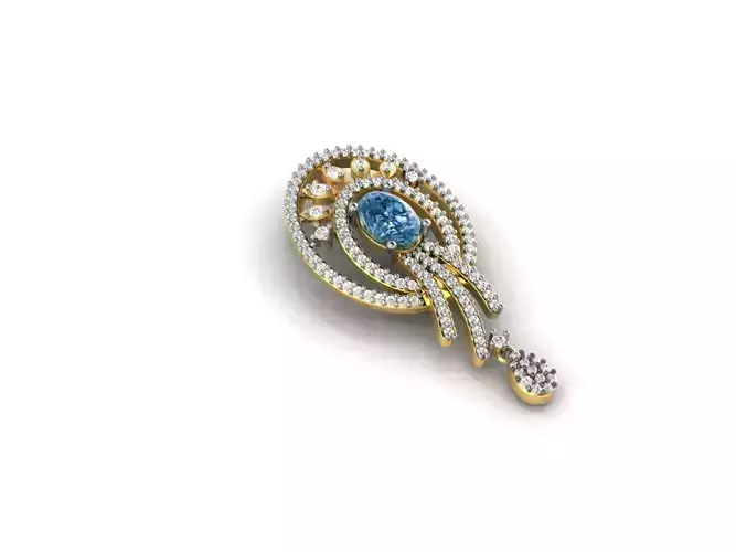 Oval Shaped Pendant With Gemstone 1