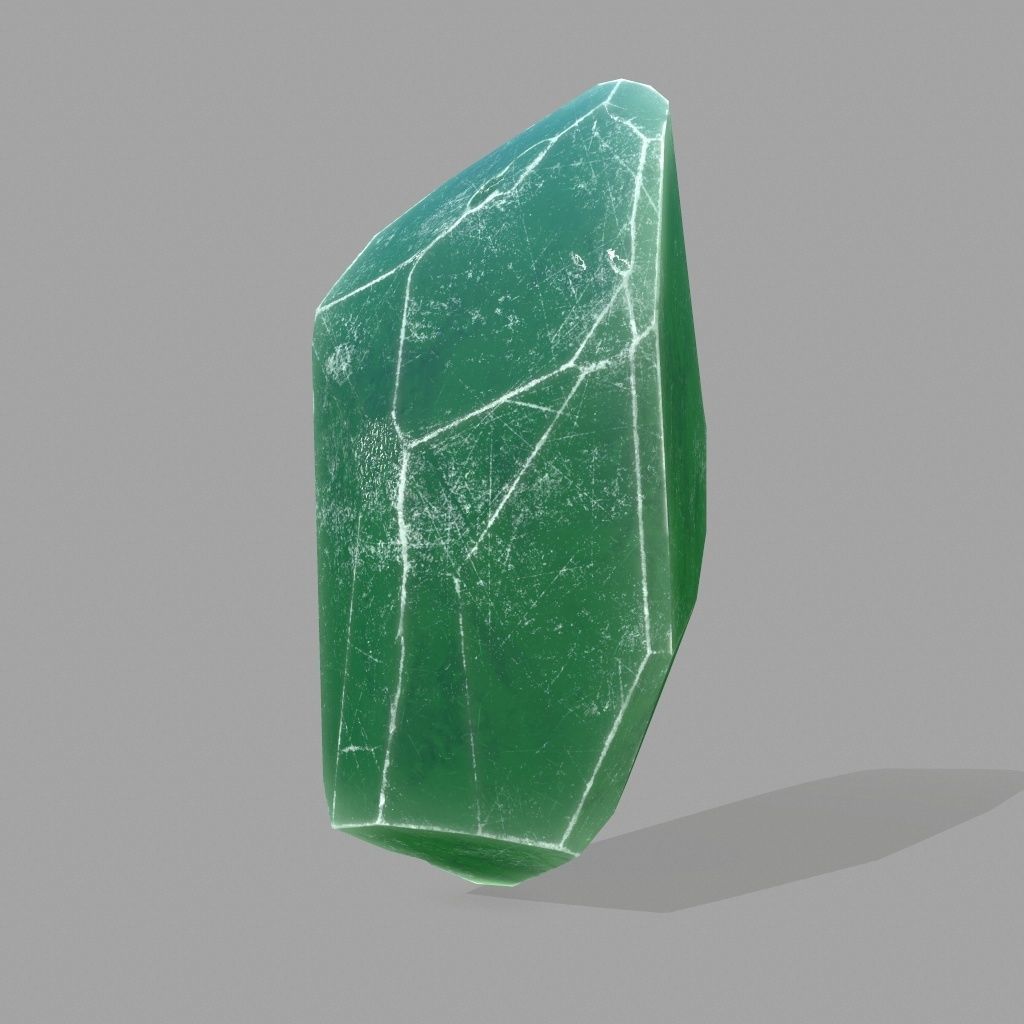 crystal jade stone Low-poly 3D model_6