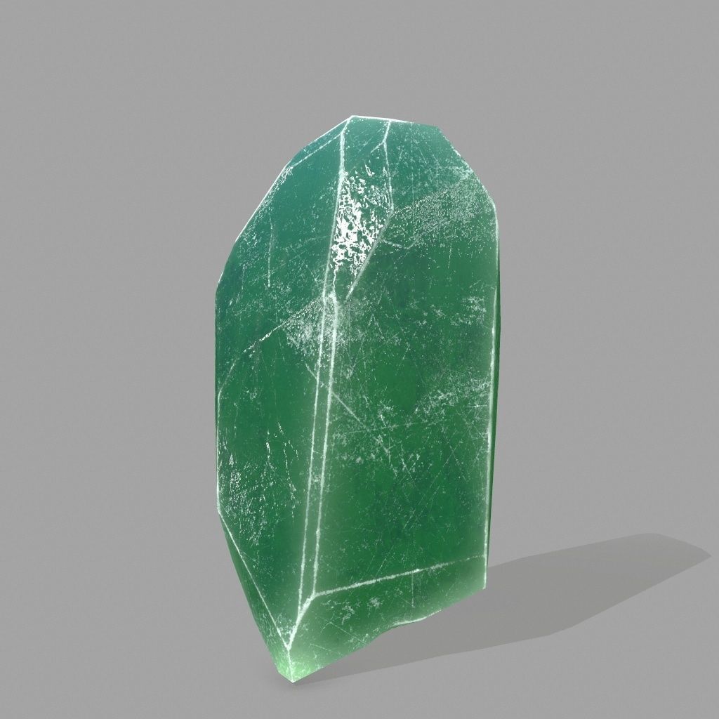 crystal jade stone Low-poly 3D model_2