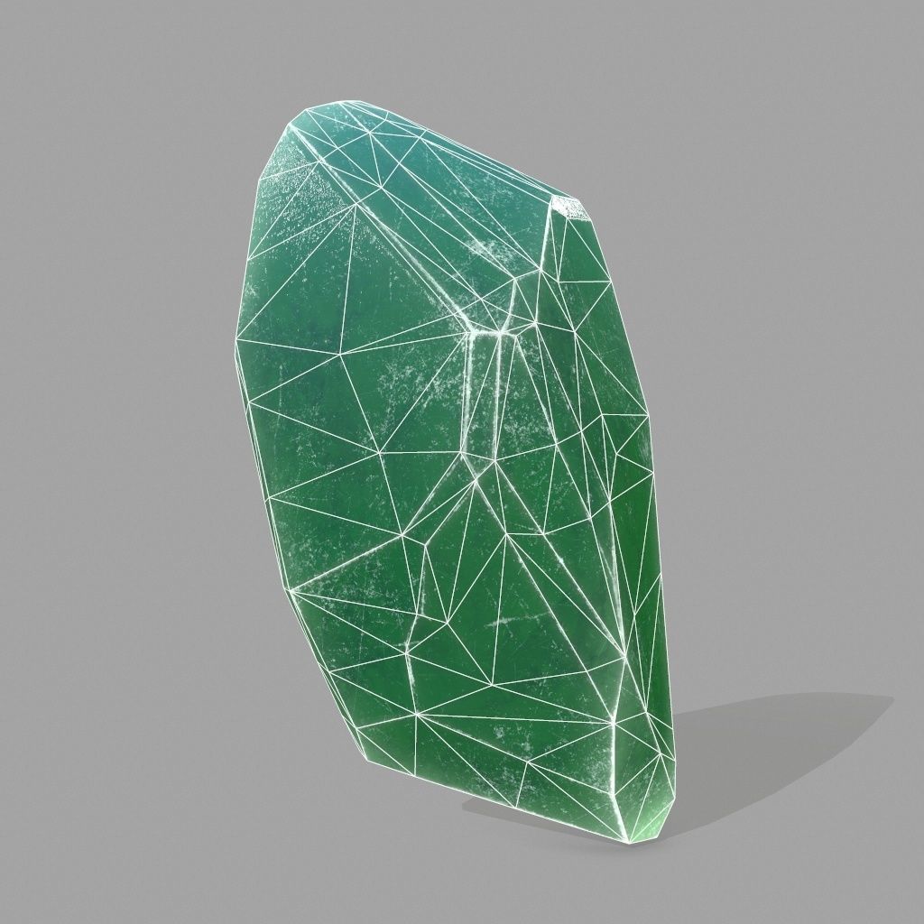 crystal jade stone Low-poly 3D model_9