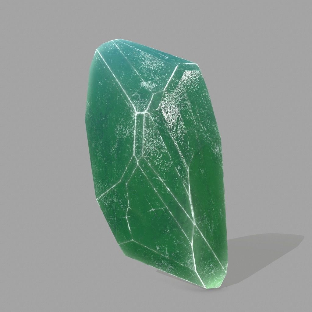 crystal jade stone Low-poly 3D model_3