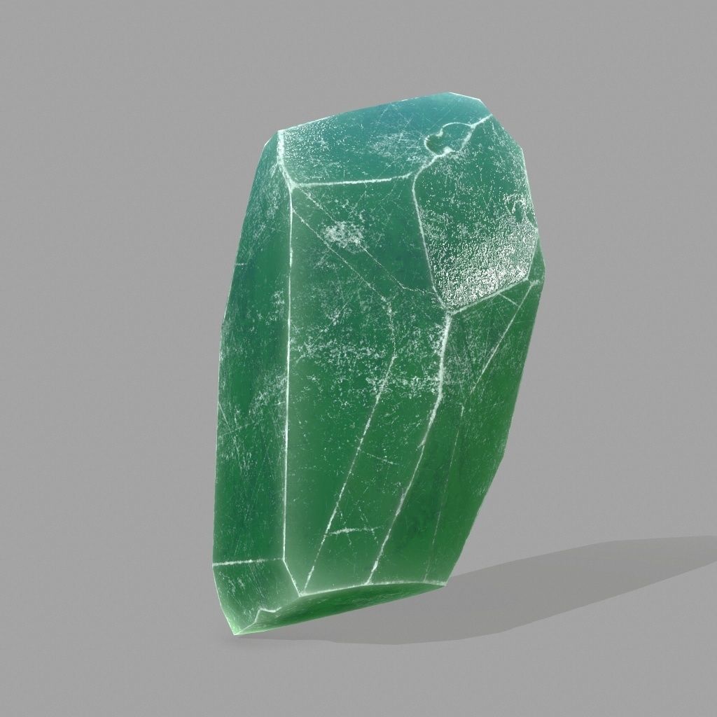 crystal jade stone Low-poly 3D model_8