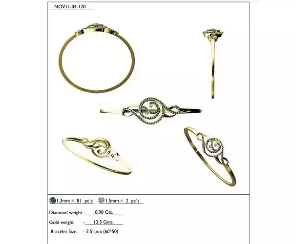 Swirl Loop Gold Ring With Diamonds 2