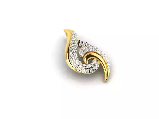 Drop Shape Pendant and Ear Studs With Gemstones 3D print model