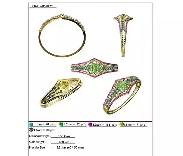 Gold Ring with Multicolor Gemstones 1