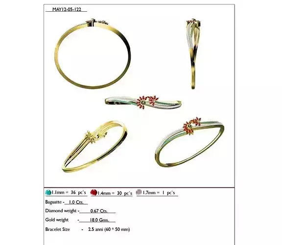 Floral Design Swirl Ring With Gemstones 1