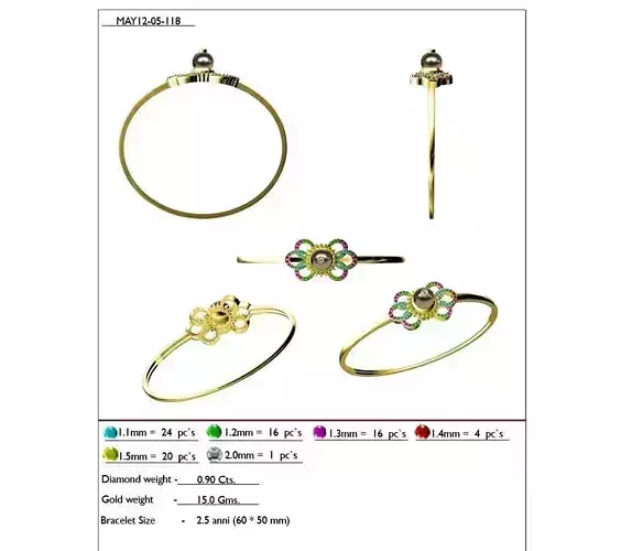 Flower Shaped Thin Ring With Multicolor Gemstones 1