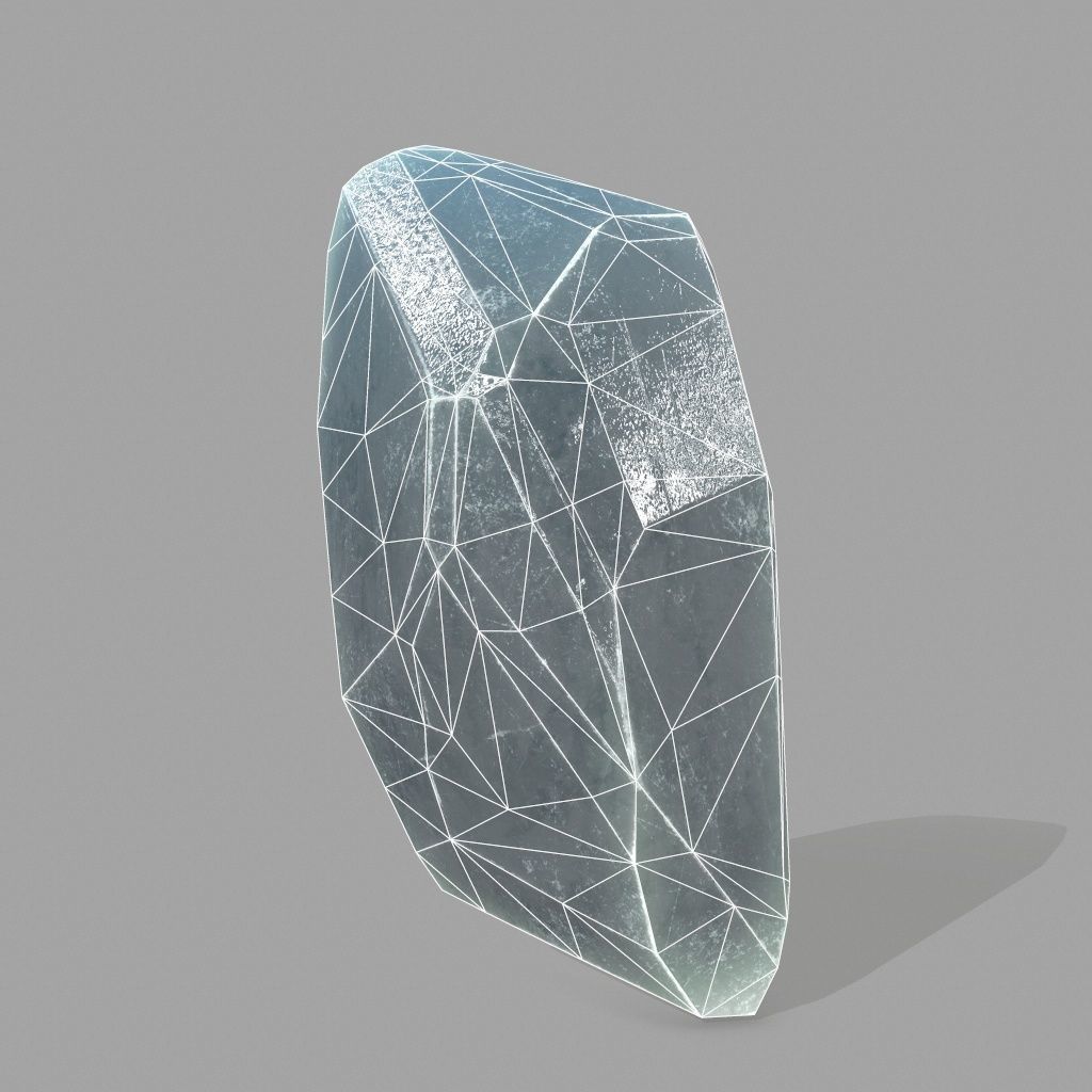 crystal ice Low-poly 3D model_9