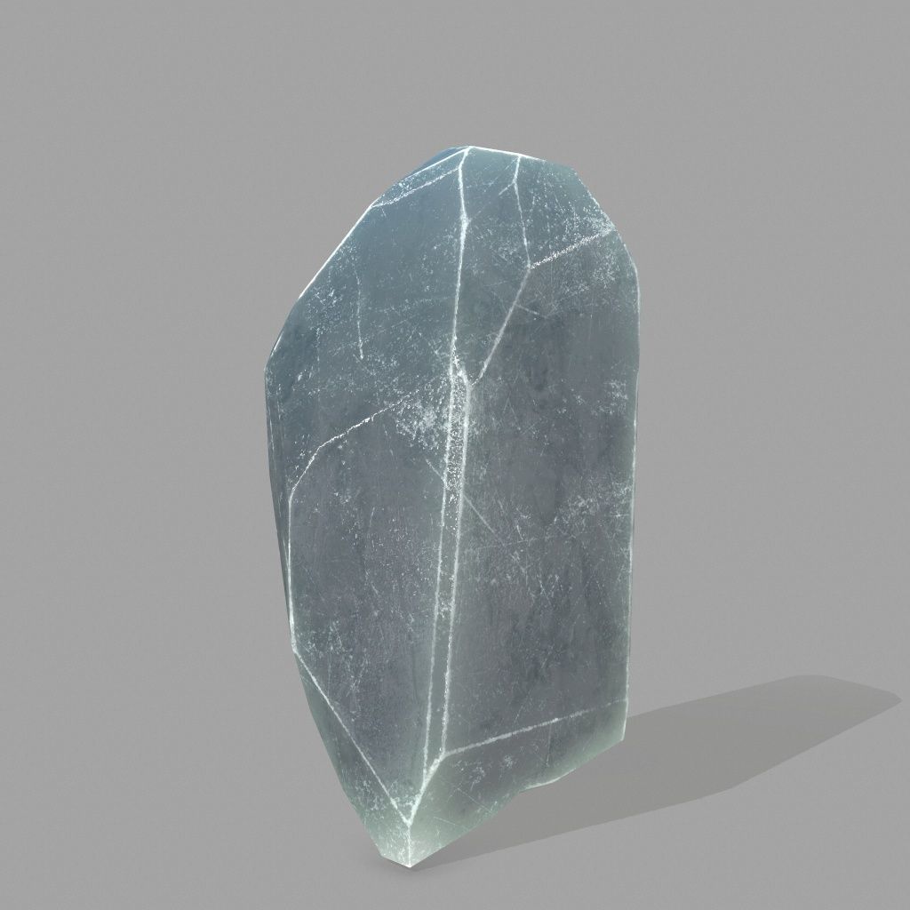 crystal ice Low-poly 3D model_2