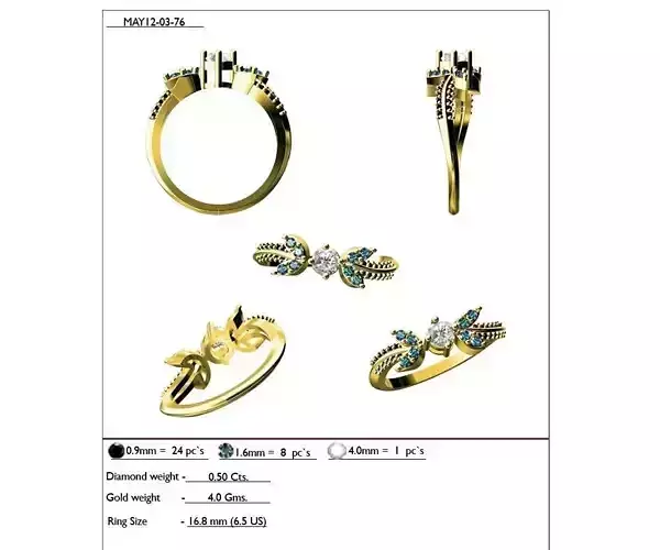 Swirl Gold Ring With Gemstones 8